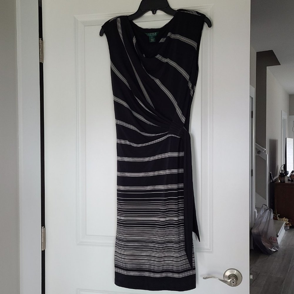 Lauren Ralph Lauren Dress, Black With White Stripe, Business Dressy